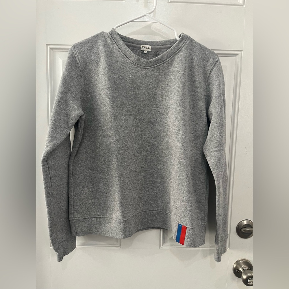 KULE THE RALEIGH PULLOVER LONG SLEEVE CREWNECK SWEATSHIRT TOP - Heather Grey SM - Picture 5 of 8